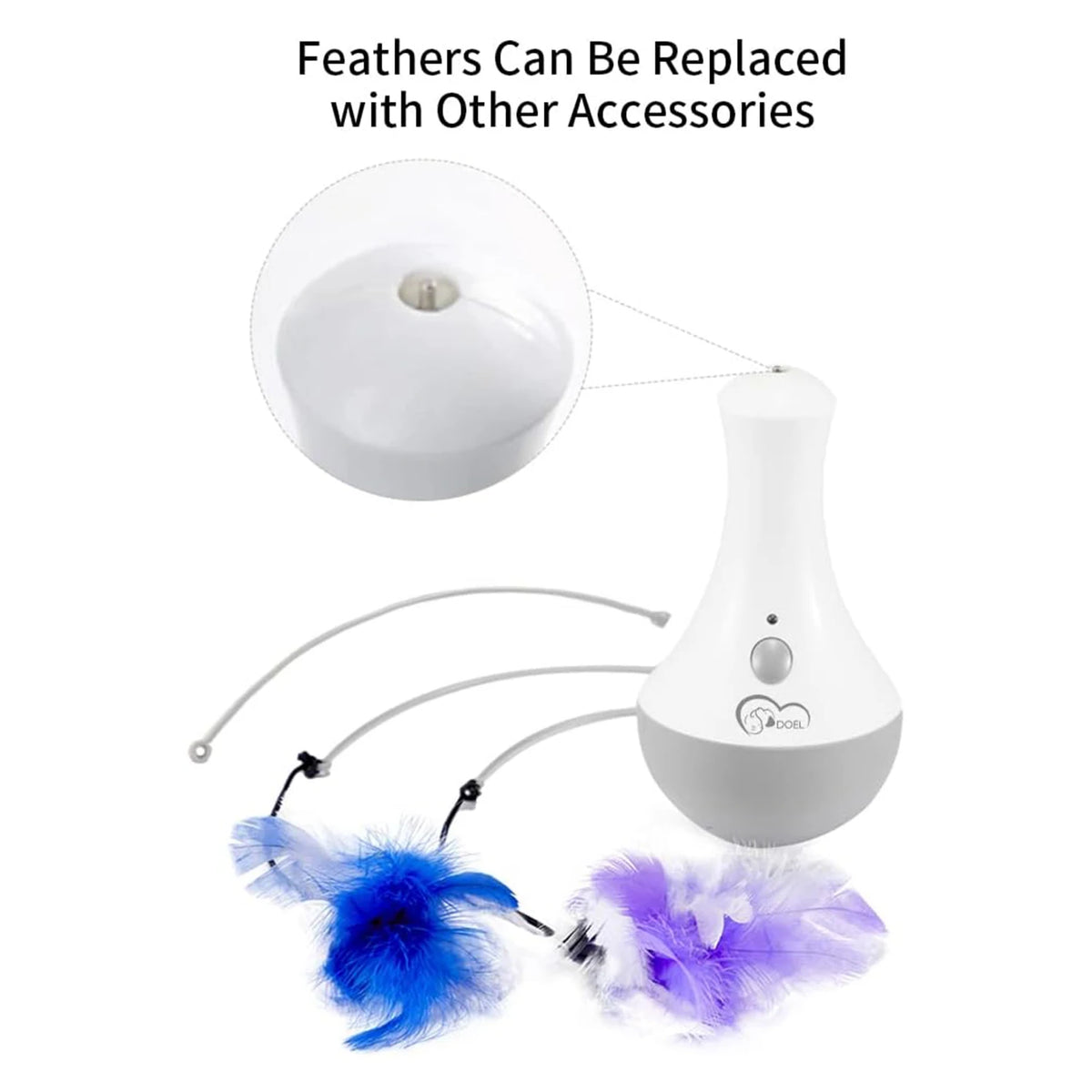 Interactive Feather Teaser Toy for Cats with Random Rotation