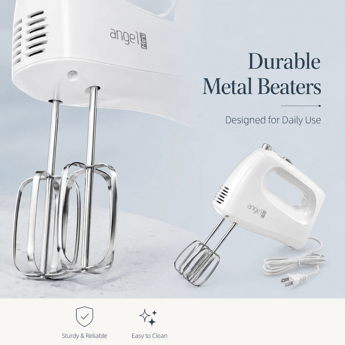 400W Electric Hand Mixer With Dough Hooks Beaters And Whisk