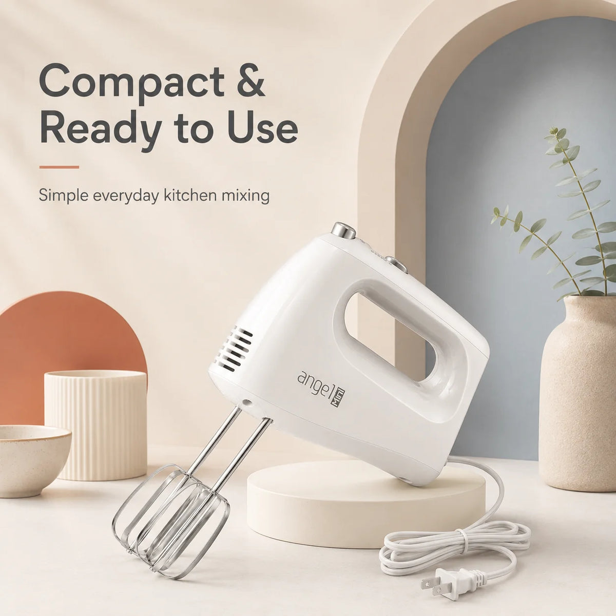 400W Electric Hand Mixer With Dough Hooks Beaters And Whisk