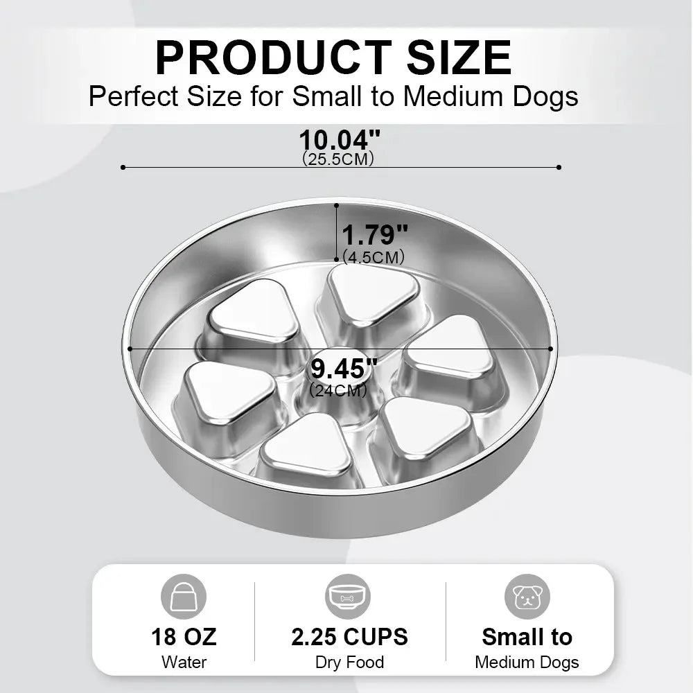 Kactoily Stainless Steel Slow Feeder Dog Bowl for Healthy Digestion