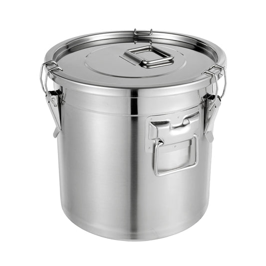 Food Grade Stainless Steel Airtight Storage Bucket With Lid And Handles