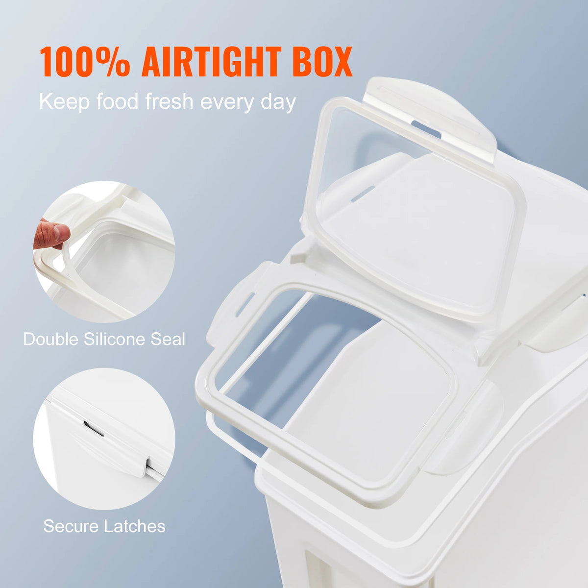 SucceBuy Airtight Ingredient Storage Bin With Dual Measuring Cups