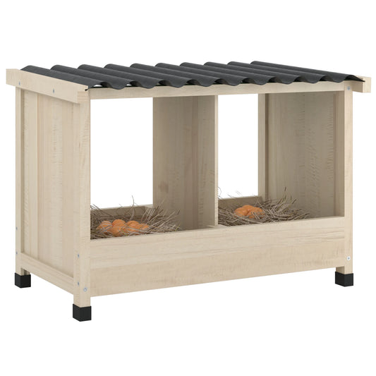 Wooden Two Hole Chicken Nesting Box With Waterproof PVC Roof