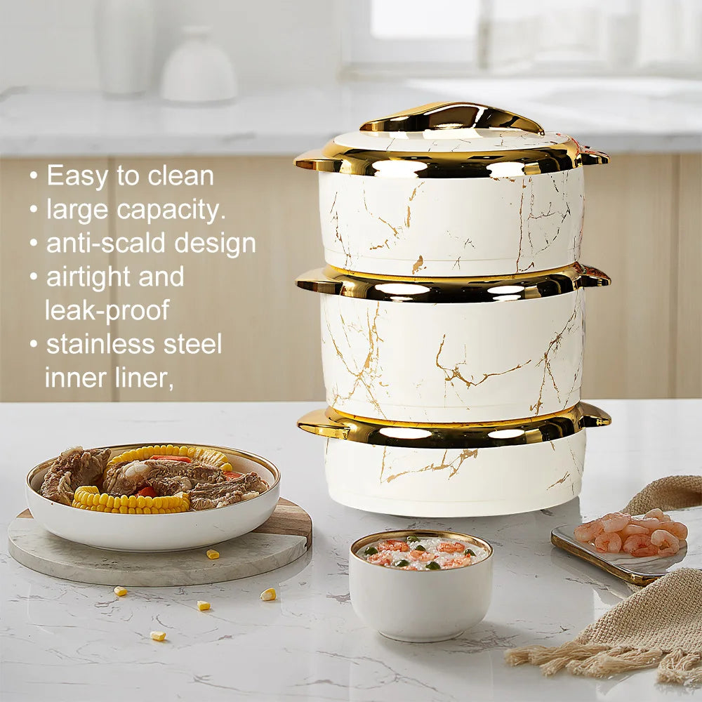 Insulated Stainless Steel Casserole Set With Double Wall Thermal Design