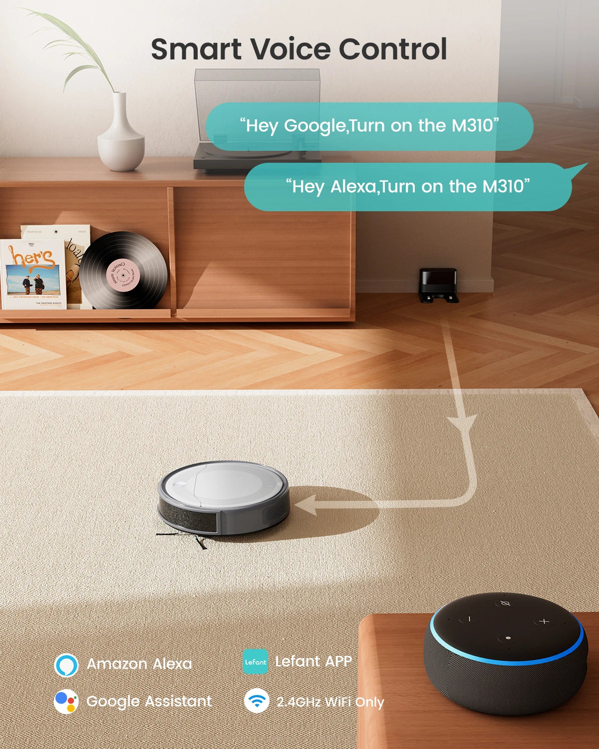 Lefant M310 Robot Vacuum With Smart Navigation And Voice Control