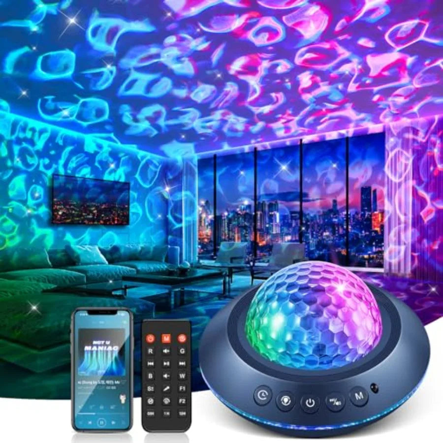 Solar Powered Galaxy Star Projector With 360 Rotating Lights