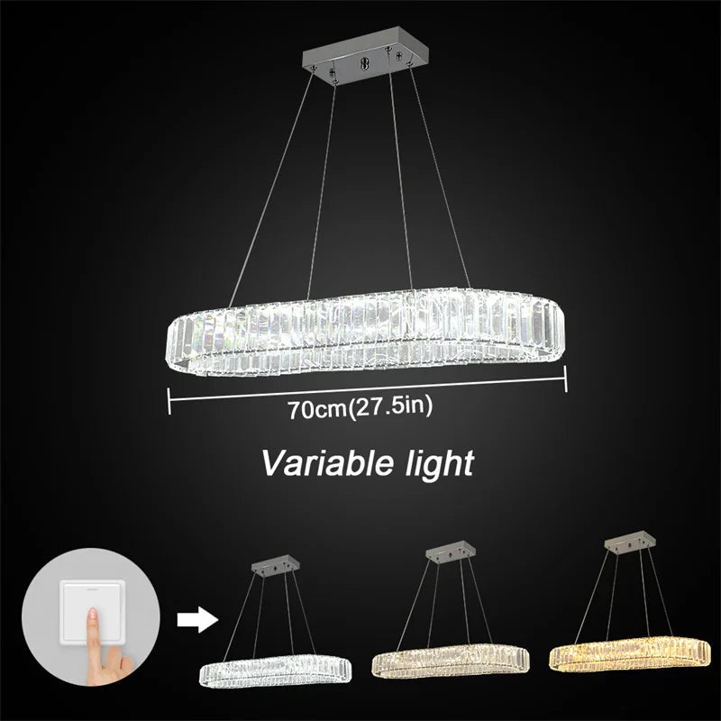 Modern Crystal Chandelier Dining Room Decor Pendant Hanging Light Fixtures For Living Room Ceiling Lamp Lustre Home Decoration