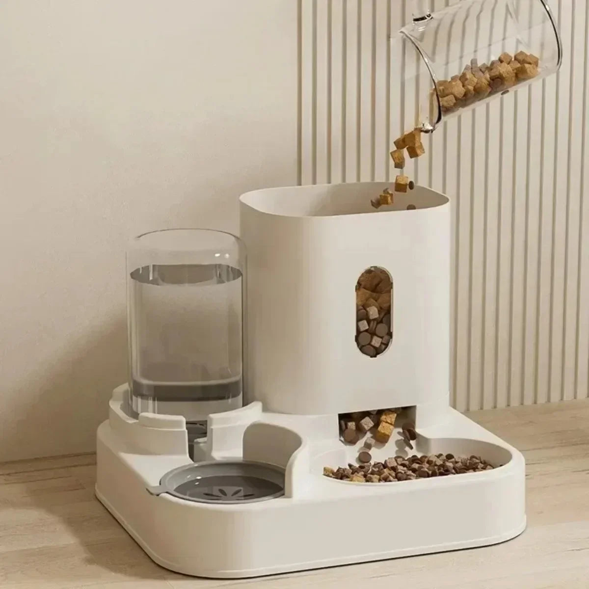 Automatic Pet Feeder With Water Fountain For Cats And Dogs