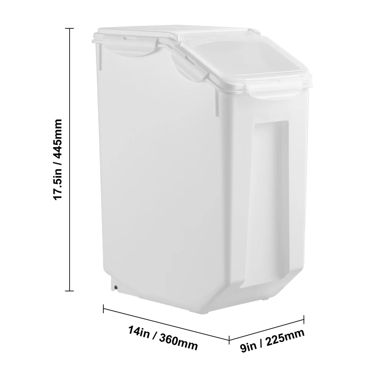 SucceBuy Airtight Ingredient Storage Bin With Dual Measuring Cups