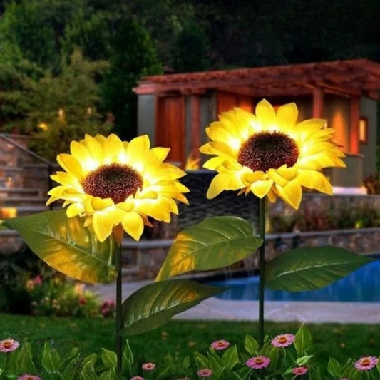 Solar Sunflower Garden Light, LED Outdoor Waterproof Flower Decoration Lamp, Landscape Lighting for Yard, Patio, Pathway, Flower Bed and Lawn, Solar Powered Decorative Light for Outdoor Use, Ideal Gift for Homeowners