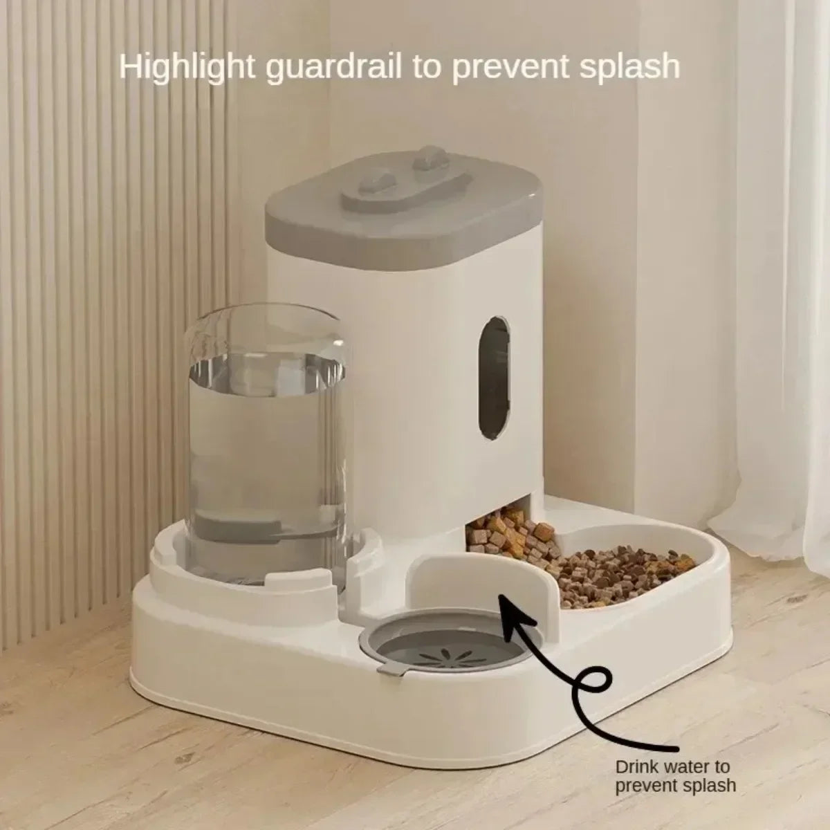 Automatic Pet Feeder With Water Fountain For Cats And Dogs
