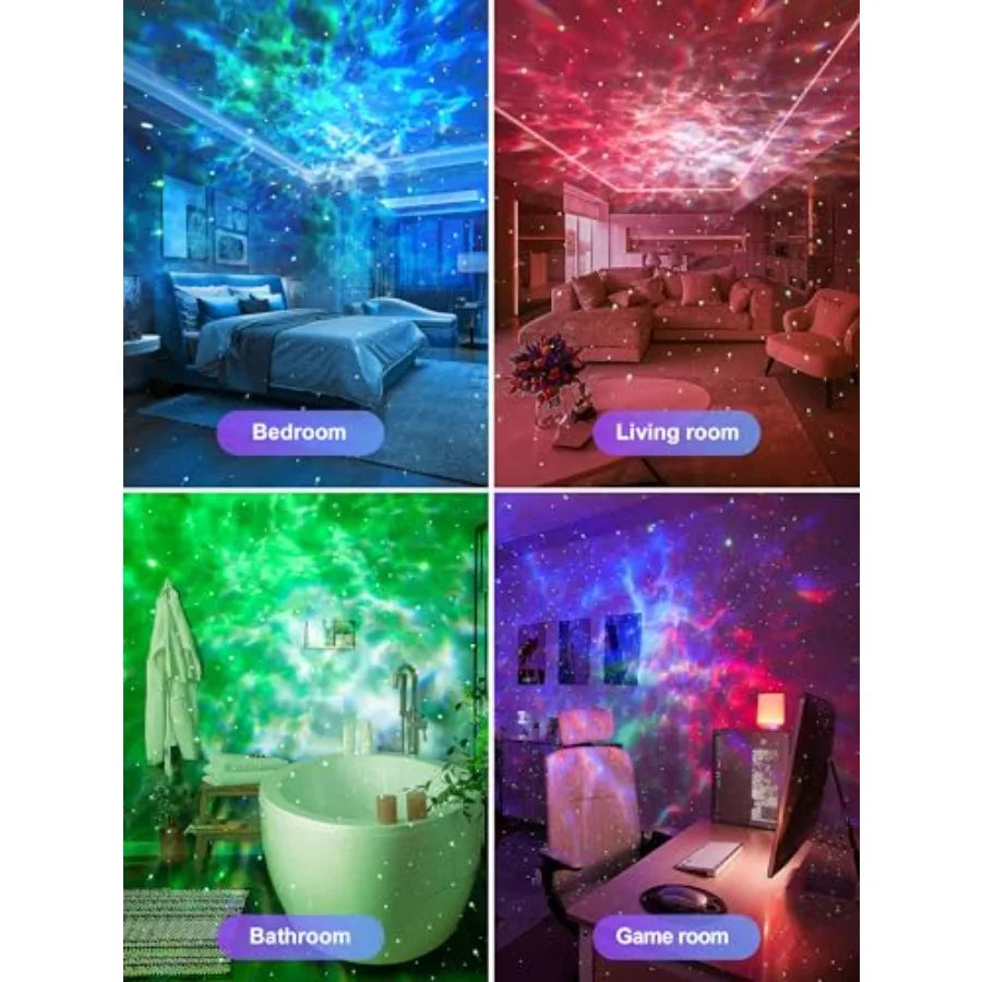 Solar Powered Galaxy Star Projector With 360 Rotating Lights