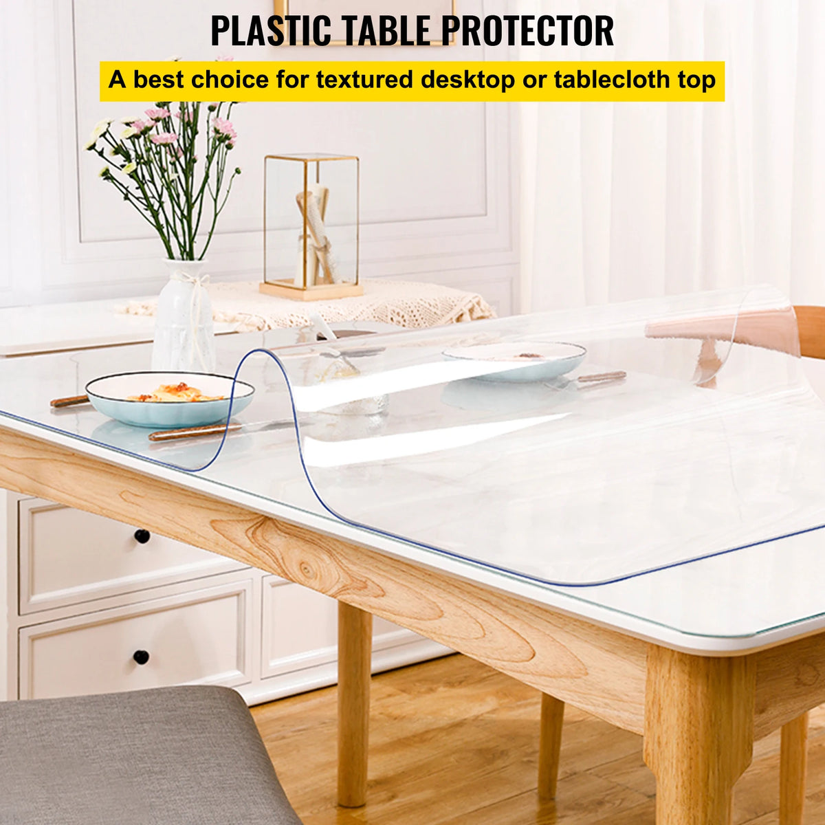 Transparent PVC Tablecloth Waterproof Dining Table Desk Protector
