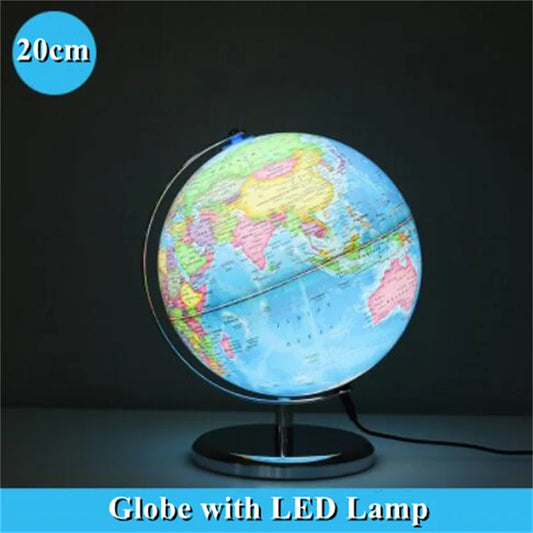 Professional English World Globe With Integrated LED Lighting