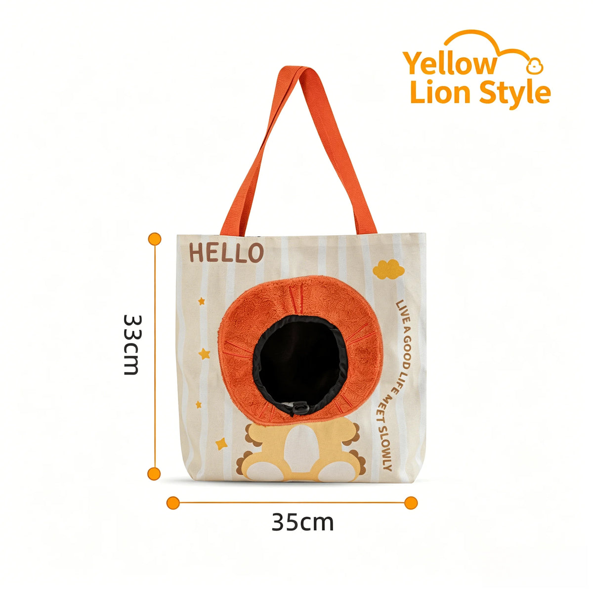 【IN Stock】Cartoon Head Out Cat Tote Bag Breathable Canvas Portable Shoulder Carrier Large Capacity Travel Bag for Small Pets