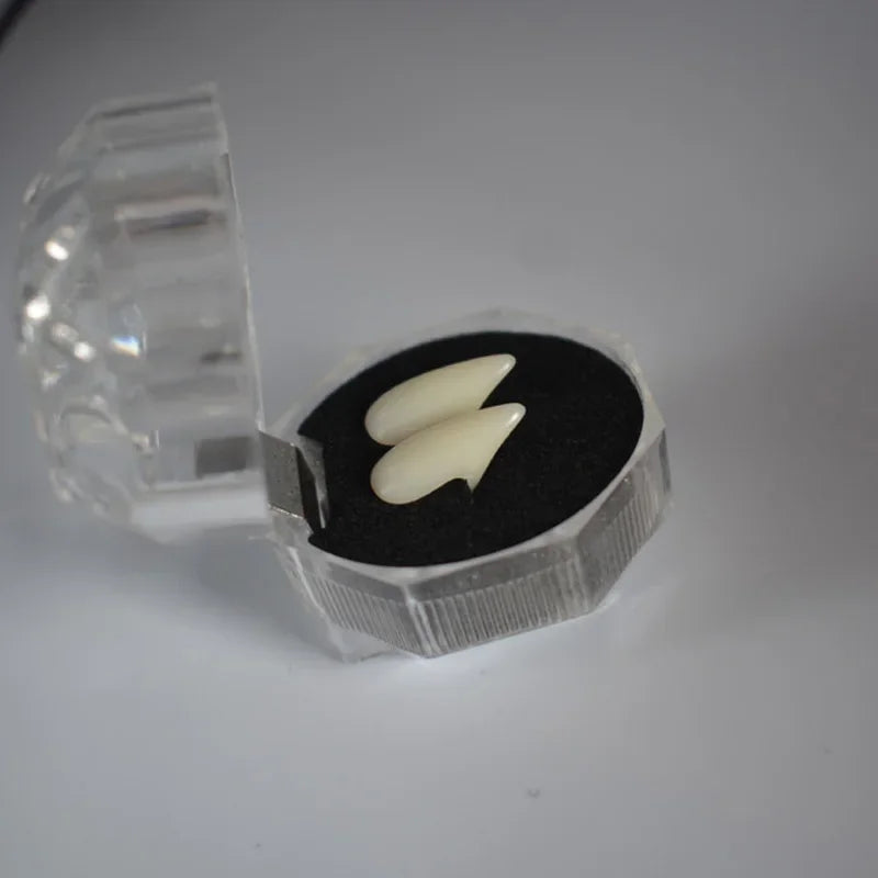 Vampire Fangs Costume Dentures With Secure Adhesive For Halloween