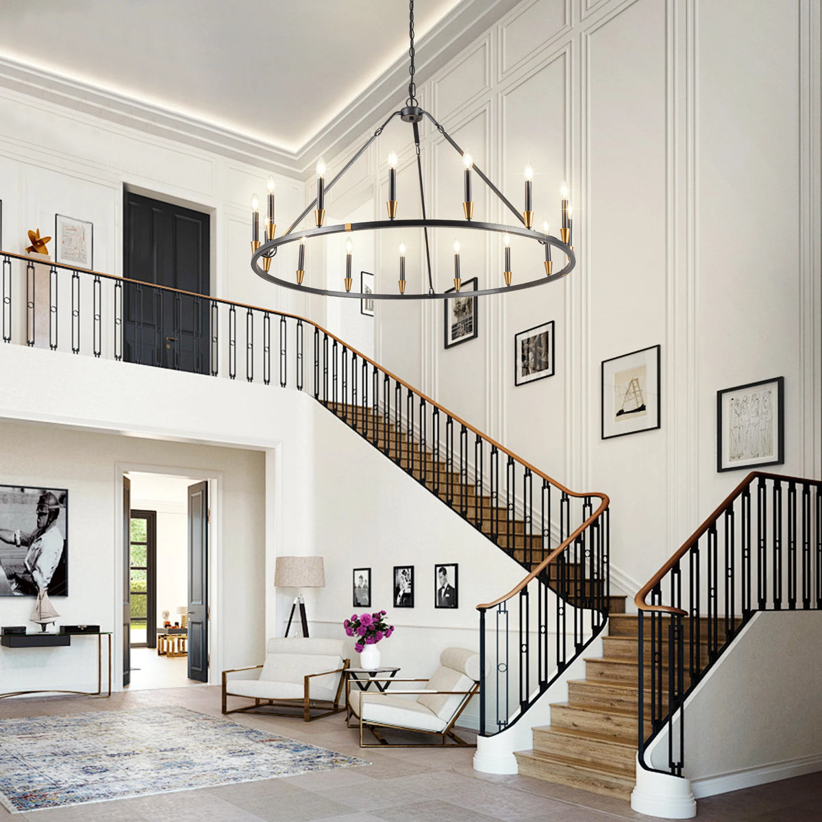 15 Light Wagon Wheel Chandeliers For Diningroom Livingroom Hall Entrance Foyer Traditional Farmhouse Lights Fixture