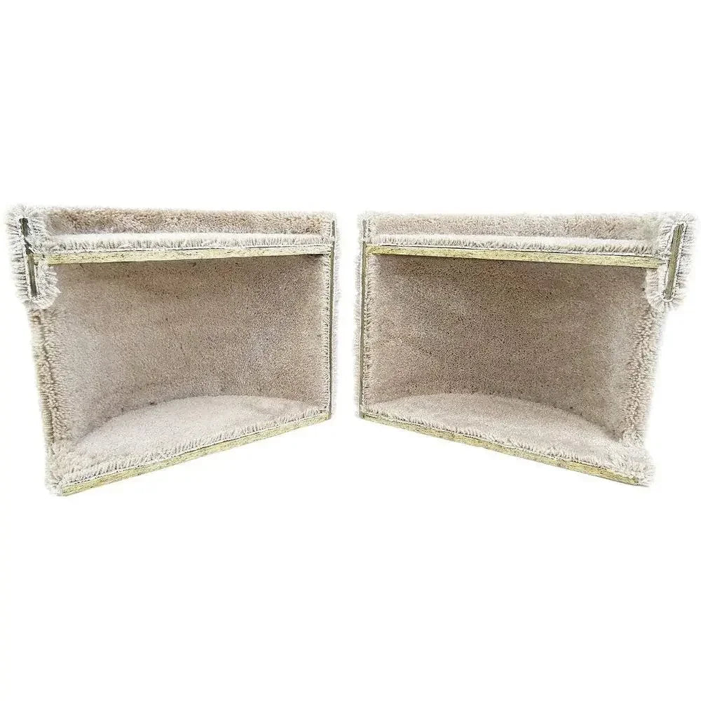 Large Brown Carpeted Cat Bed and House