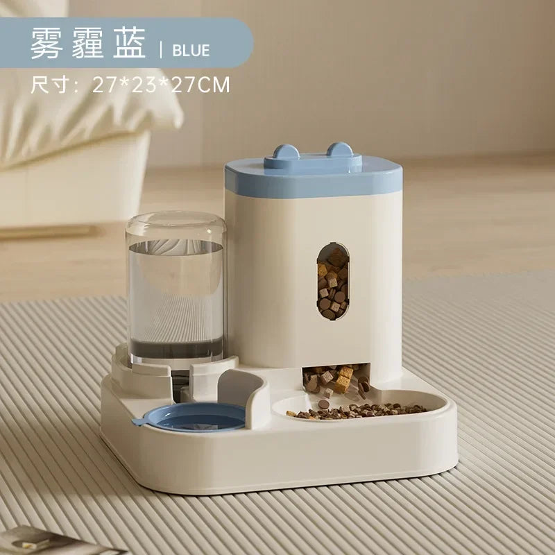 Automatic Pet Feeder With Water Fountain For Cats And Dogs