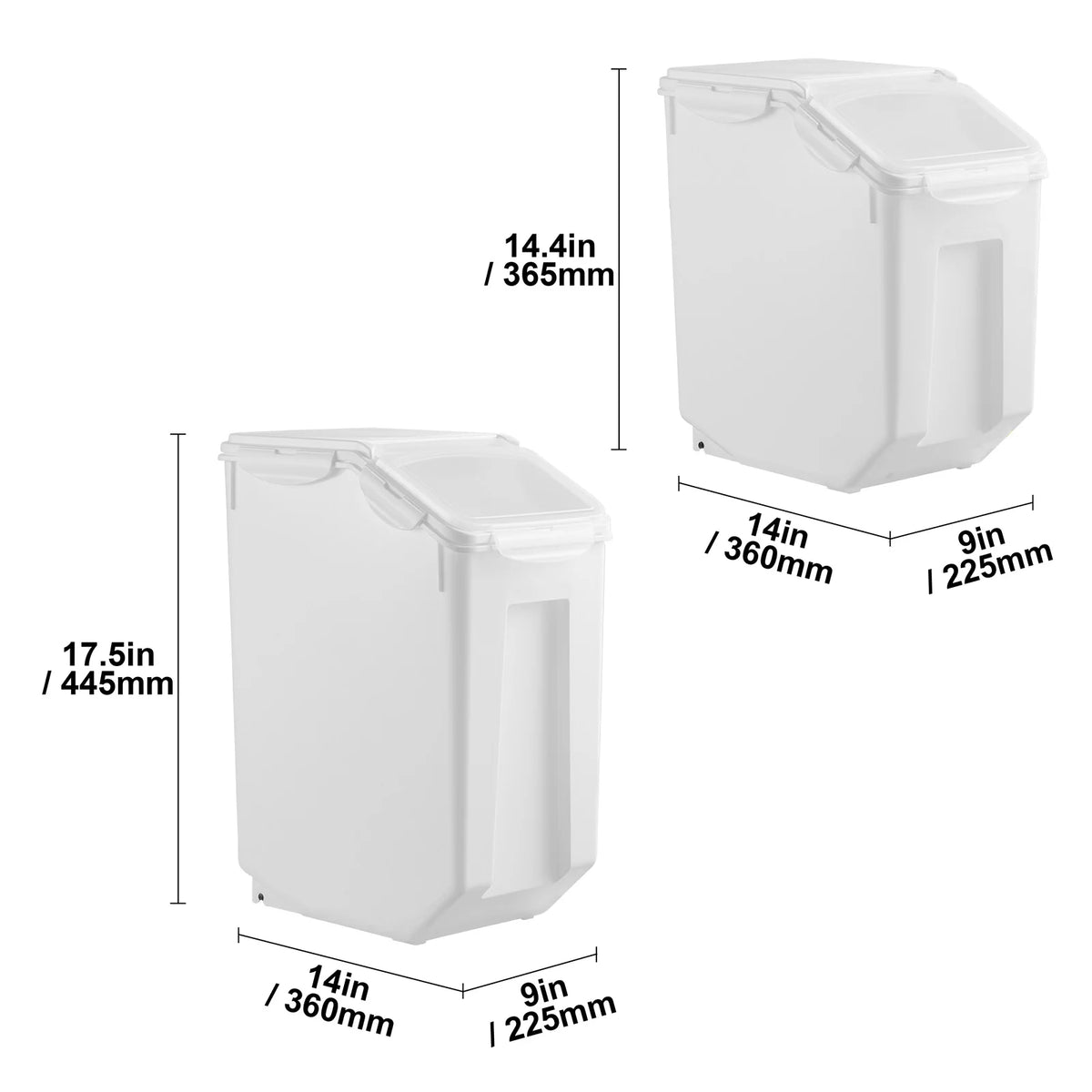 SucceBuy Airtight Ingredient Storage Bin With Dual Measuring Cups