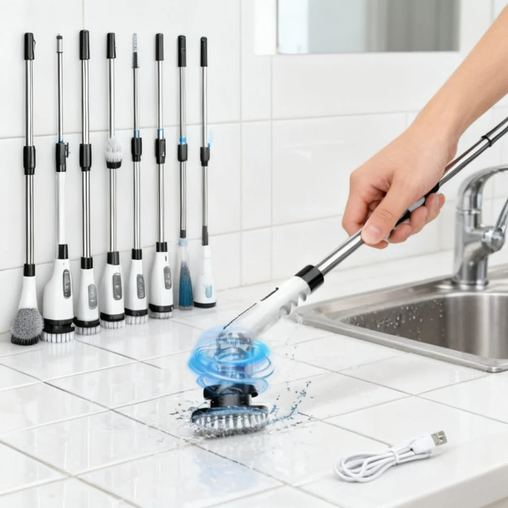 Rechargeable Electric Spin Scrubber with 7 Heads Power Scrubber for Cleaning Bathroom Shower Tub Kitchen Sink Top Rated 2026