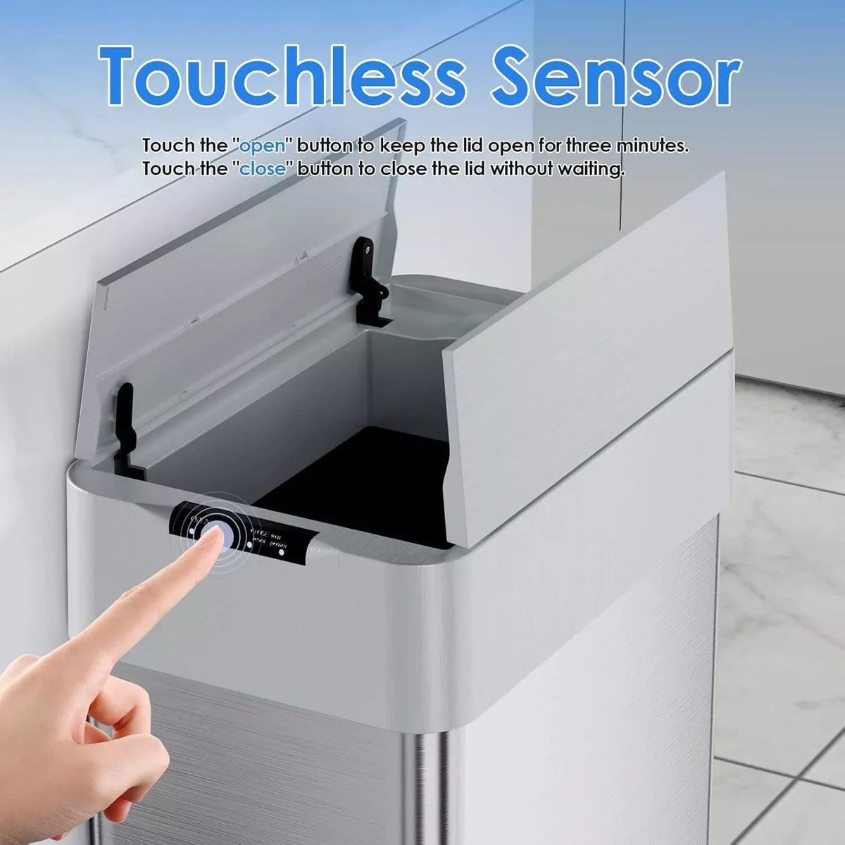 HOMFA Stainless Steel Motion Sensor Automatic Kitchen Trash Can