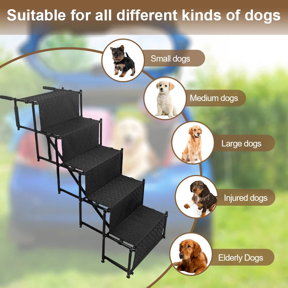 Foldable Nonslip Dog Ramp for Cars and SUVs Portable Stairs