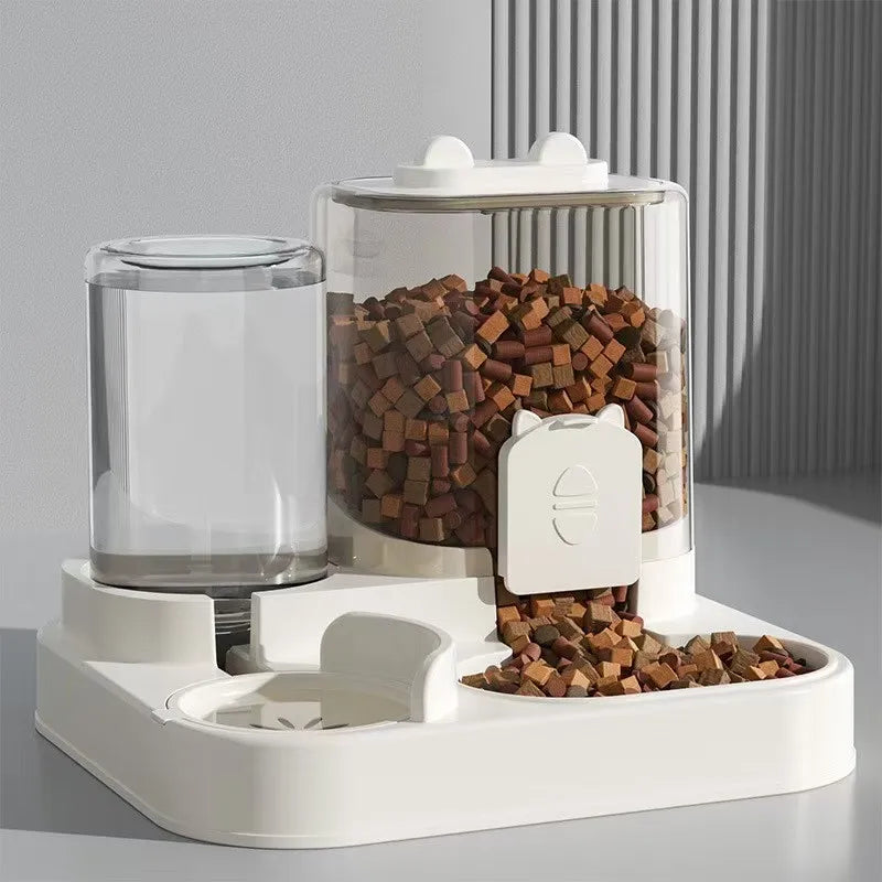 Automatic Pet Feeder With Water Fountain For Cats And Dogs