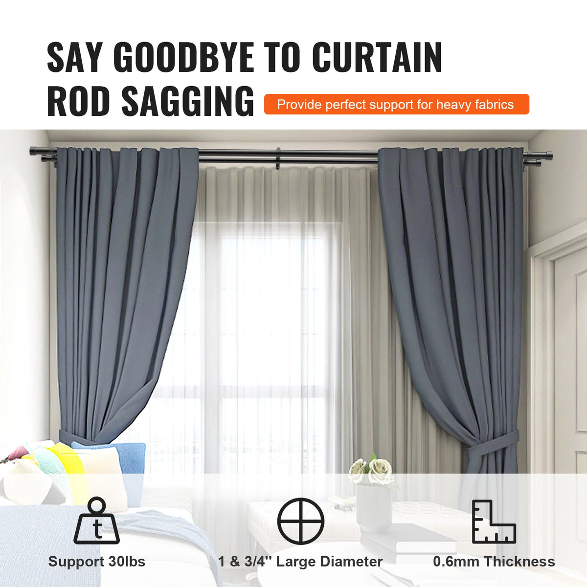 SucceBuy Stainless Steel Double Curtain Rods Telescoping Dual Window Rods