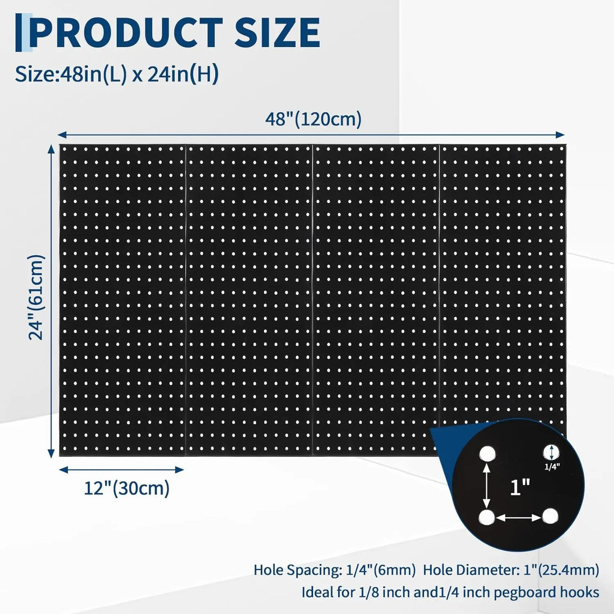 Heavy Duty Steel Pegboard Wall Organizer for Tools and Crafts