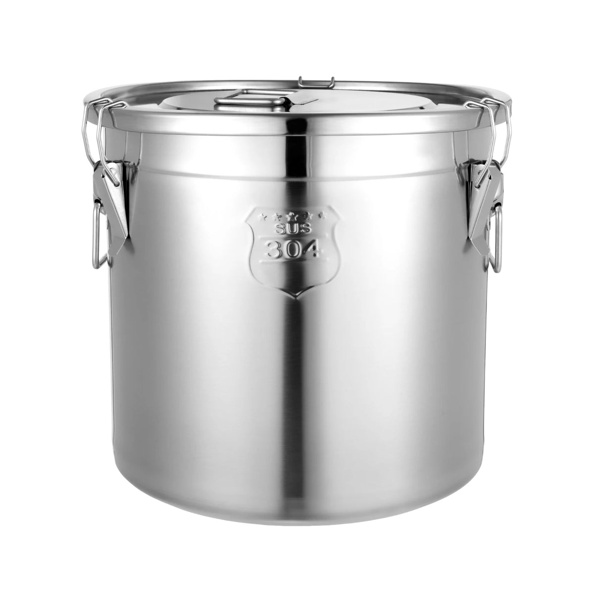 Food Grade Stainless Steel Airtight Storage Bucket With Lid And Handles