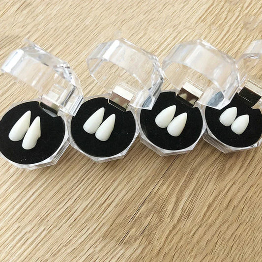 Vampire Fangs Costume Dentures With Secure Adhesive For Halloween