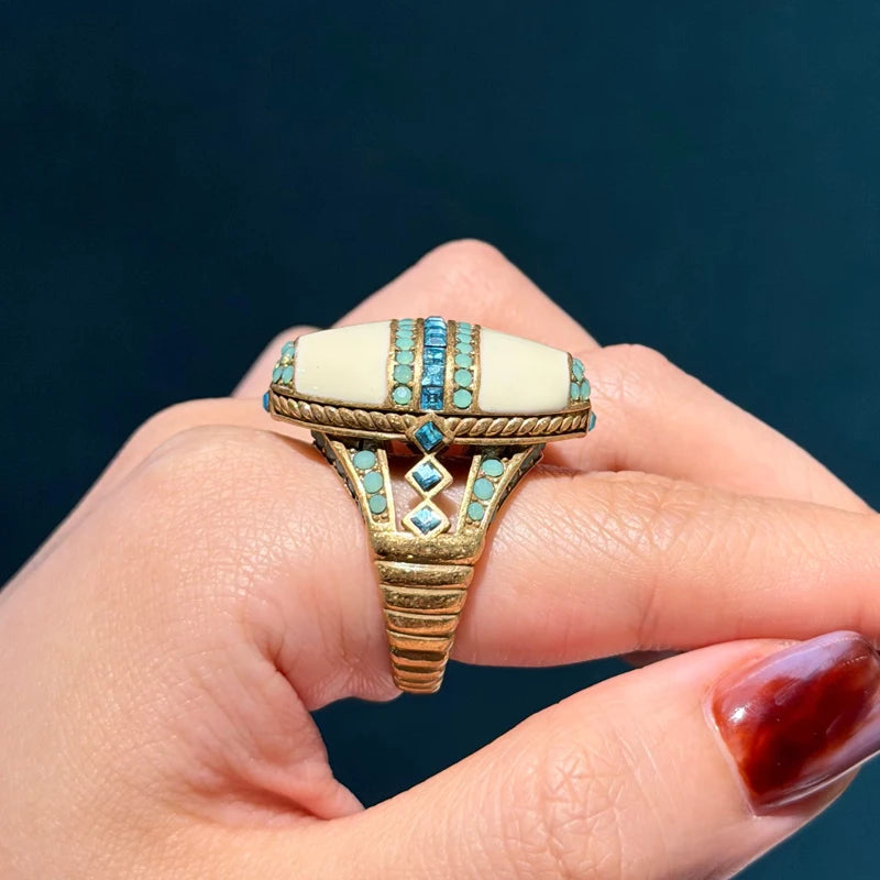 Love Green Live Green Womens 18k Gold Plated Crystal Ring