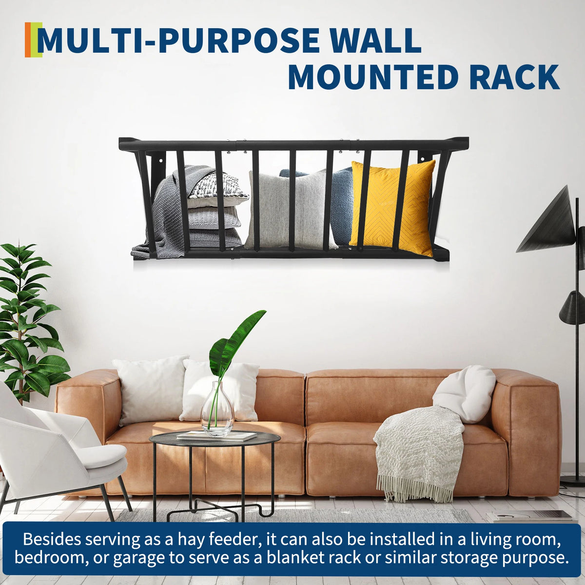 Heavy Duty Wall Mount Carbon Steel Hay Feeder for Livestock