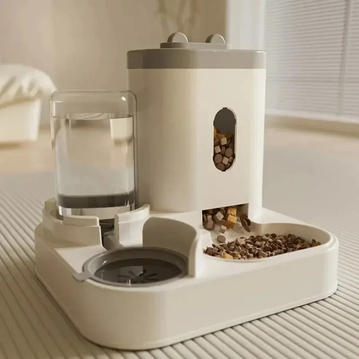 Automatic Pet Feeder With Water Fountain For Cats And Dogs