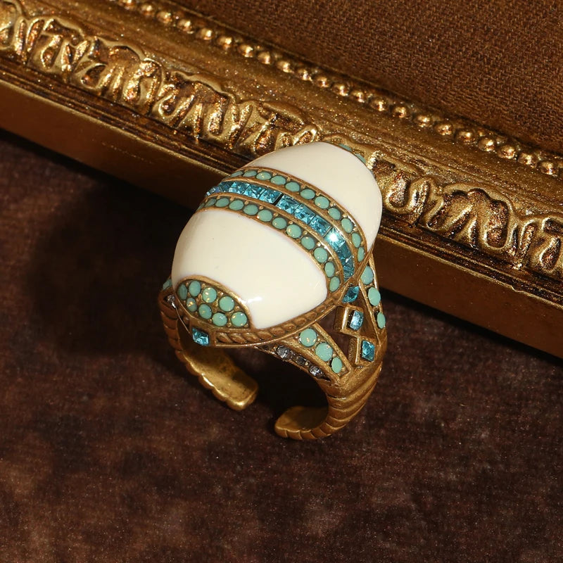 Love Green Live Green Womens 18k Gold Plated Crystal Ring