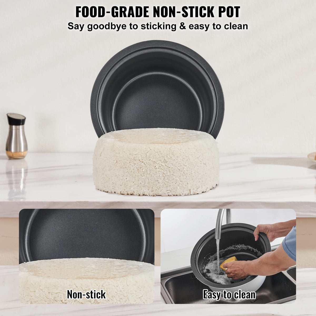 SucceBuy Commercial Rice Cooker With Nonstick Aluminum Inner Pot