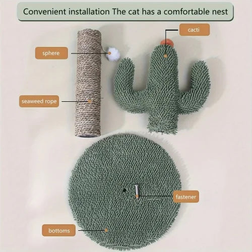 Cactus Cat Scratcher Toy For Indoor Play And Claw Health