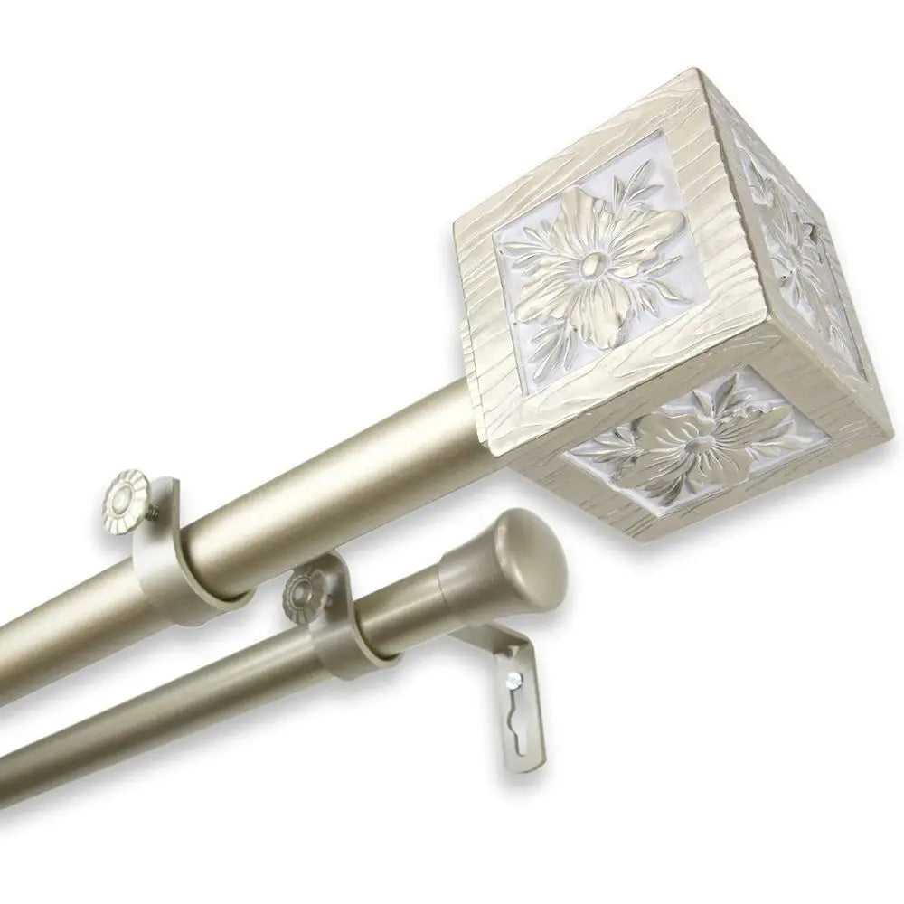 Premium Double Curtain Rod Set With Wall Mount Design