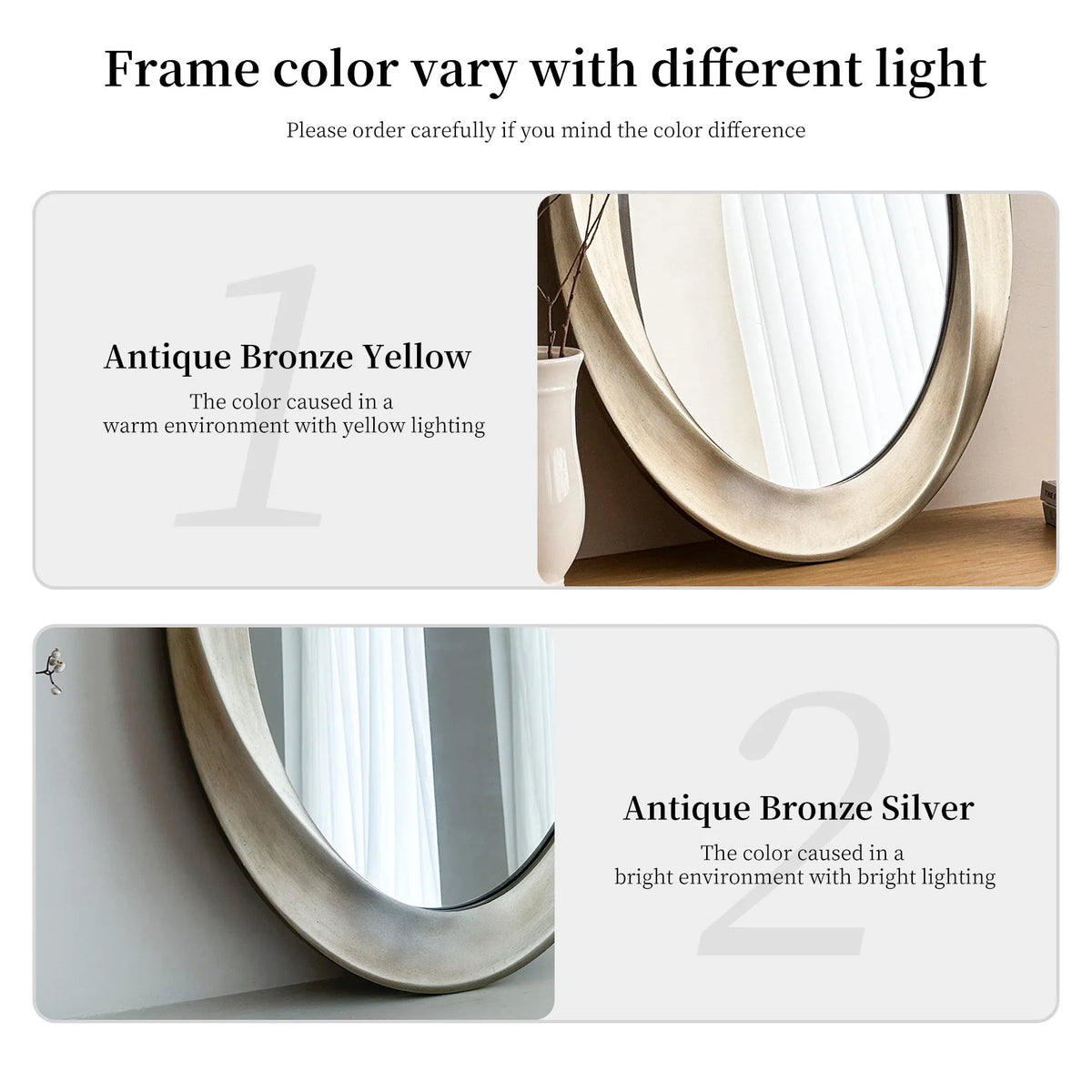 Oval Beveled Wall Mirror With Elegant Curved Frame