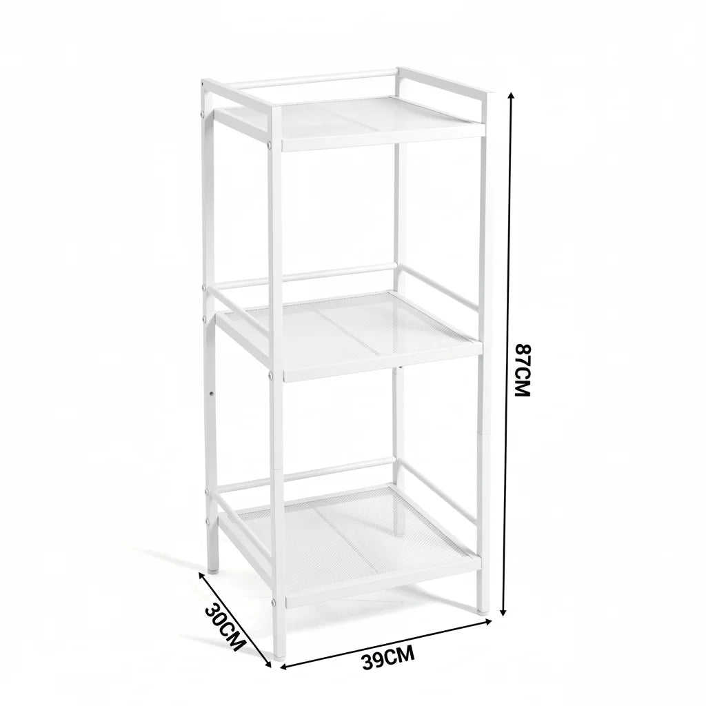 Twister.CK Four Tier Carbon Steel Corner Storage Shelving Unit