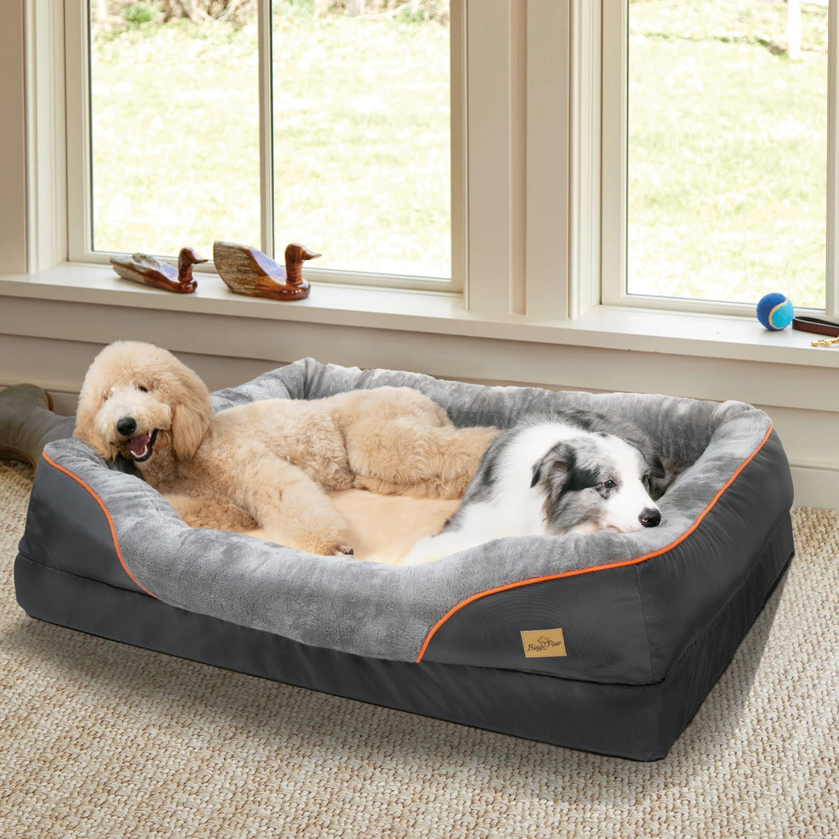BINGOPAW Washable Waterproof Dog Bed With Removable Soft Fleece Cover