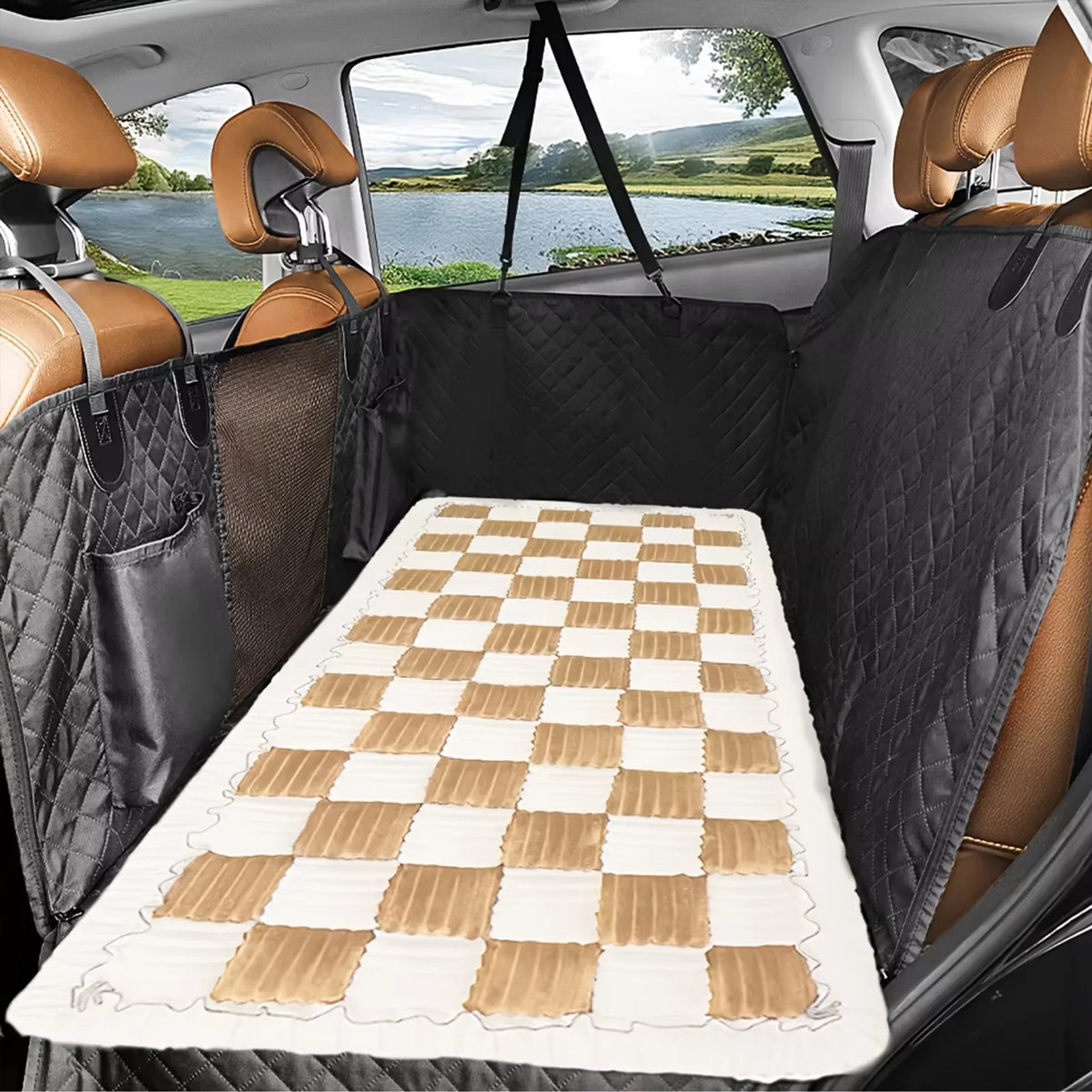 CWV Waterproof Coral Fleece Dog Car Seat Bed Protector