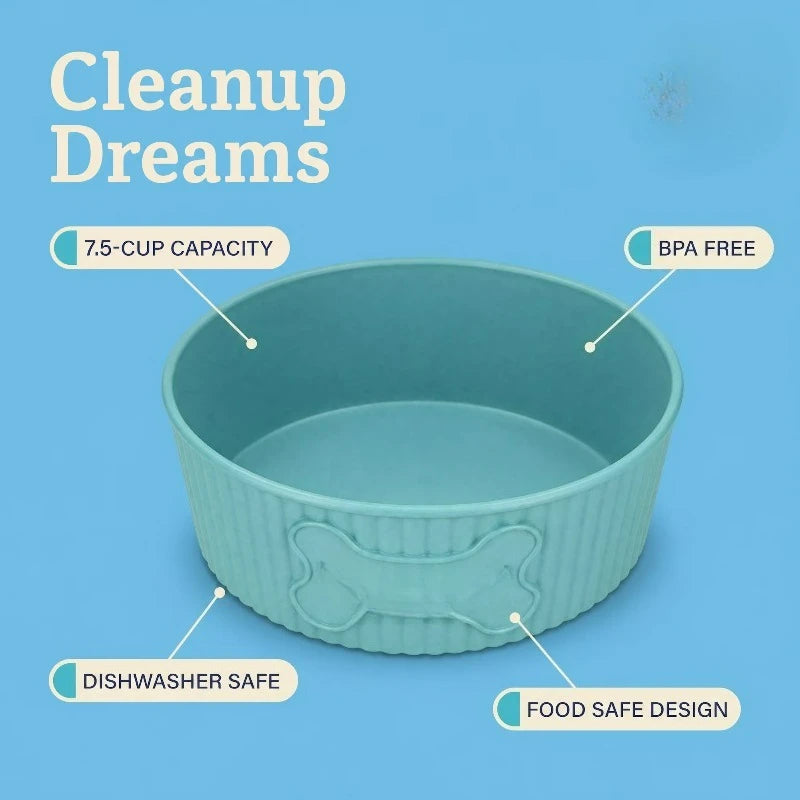 Roomy Round Plastic Pet Bowl for Dogs Food and Water