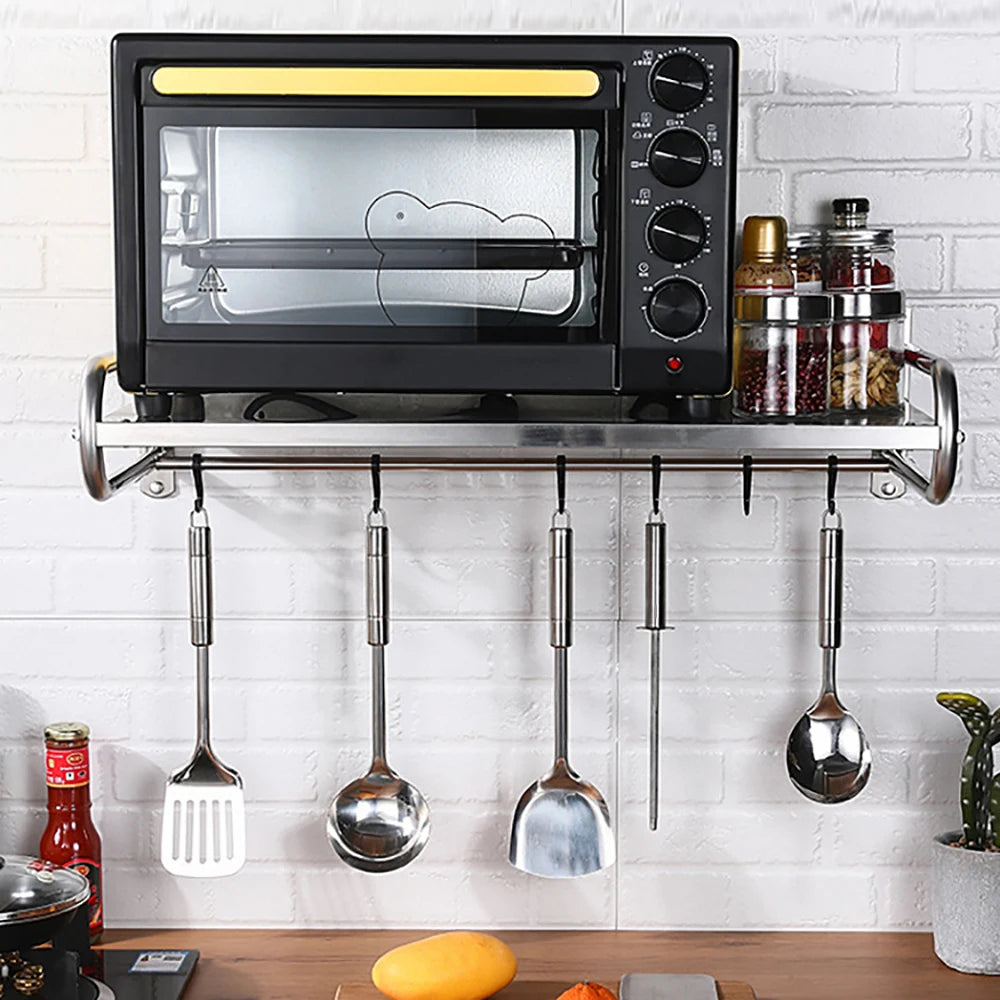 Wall Mounted Stainless Steel Microwave Oven Storage Rack