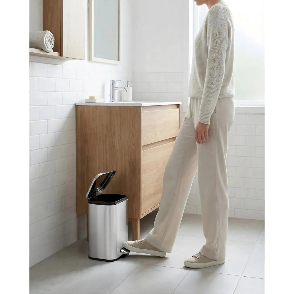 Stainless Steel Step Trash Can With Lid And Silent Close