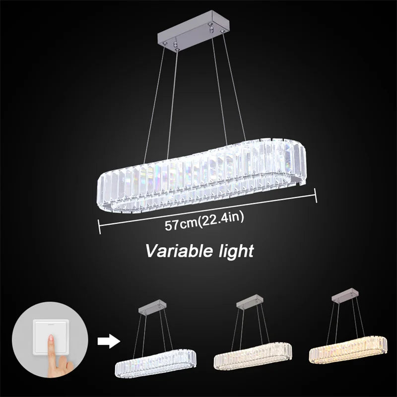 Modern Crystal Chandelier Dining Room Decor Pendant Hanging Light Fixtures For Living Room Ceiling Lamp Lustre Home Decoration