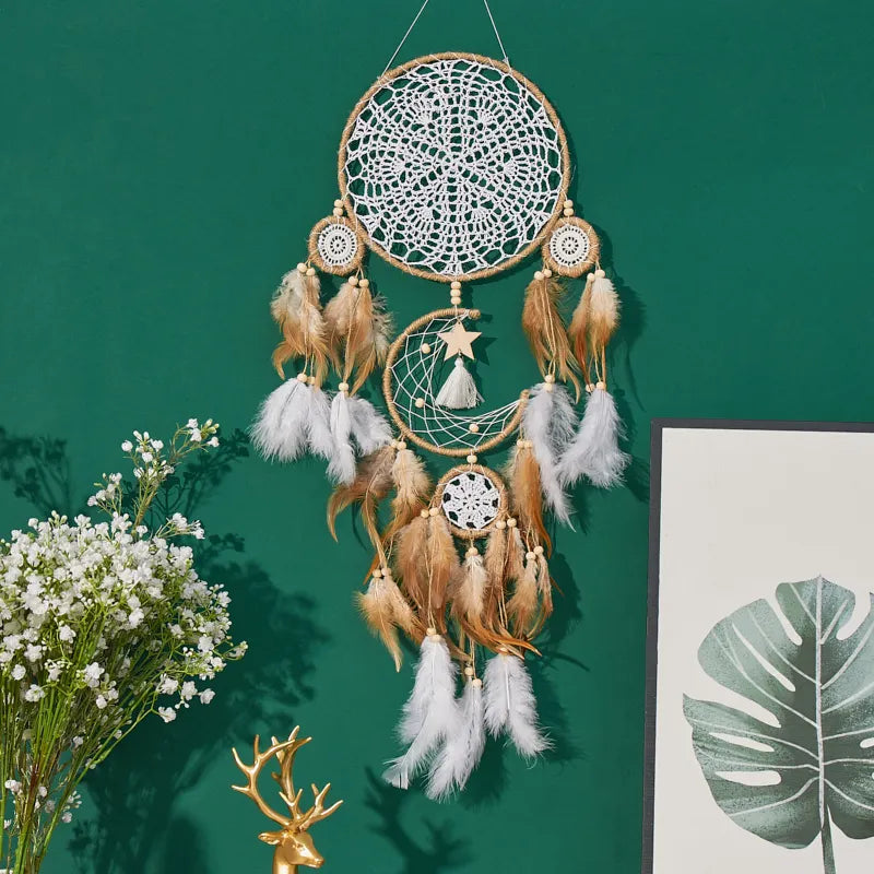 Handcrafted Moon And Sun Dream Catcher Wall Decor Set