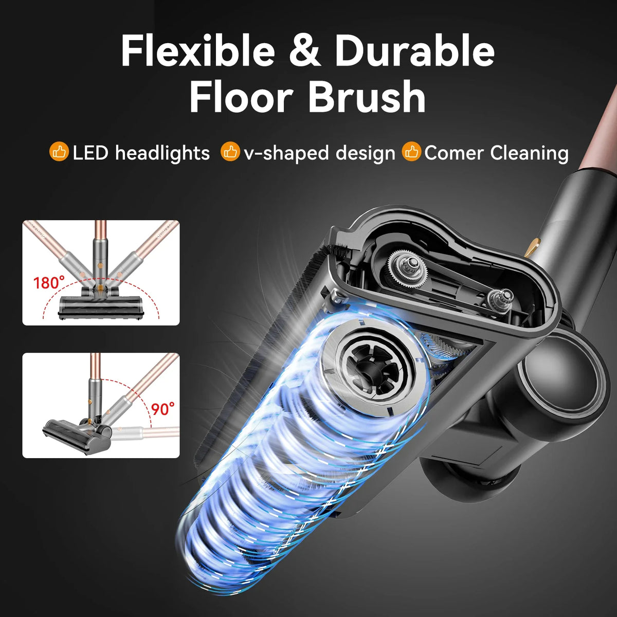 E.LUO Cordless Stick Vacuum Cleaner Rechargeable Bagless Dust Cleaner