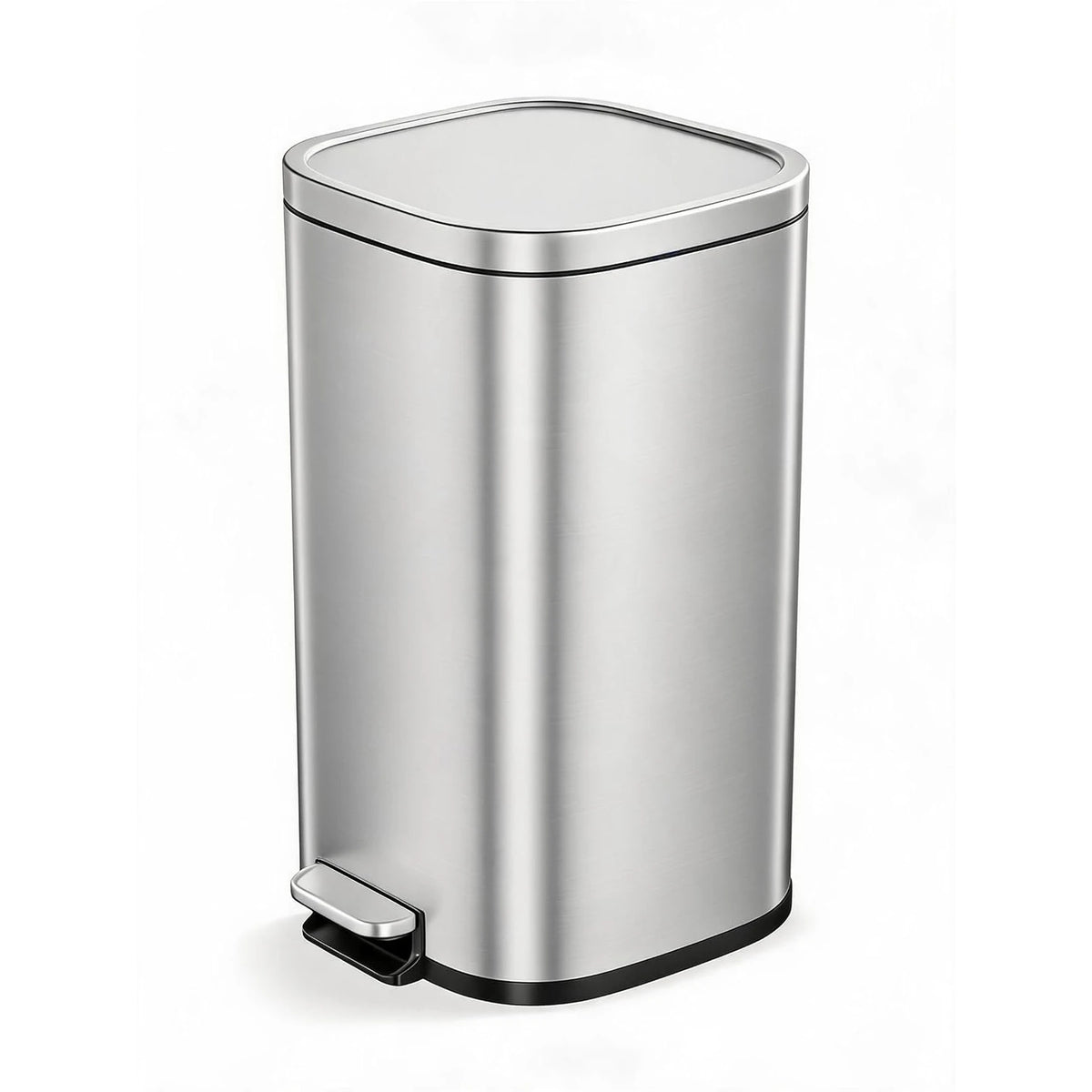 HobbyLane Stainless Steel Step-On Trash Can With Soft-Close Lid